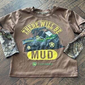 John Deere Shirt with Camo Sleeves
